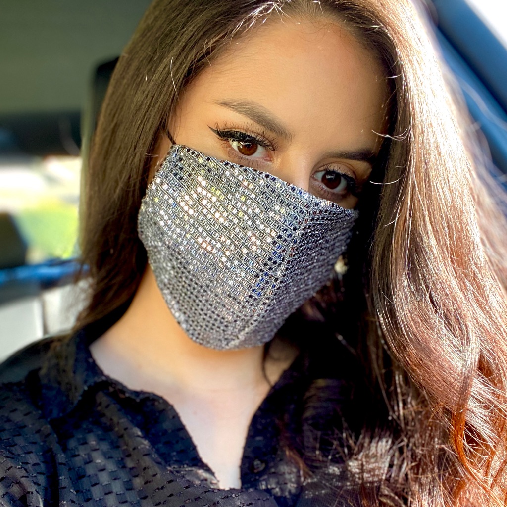 Silver Sequence Face Mask